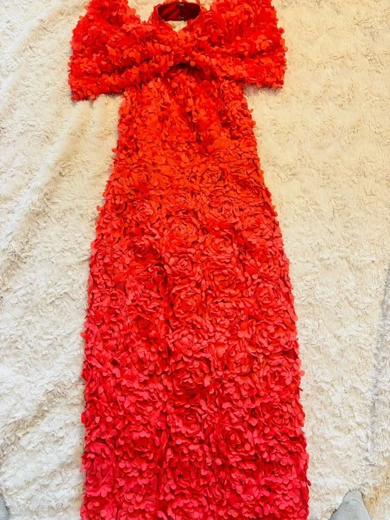 ASOS Red Backless Floral Maxi Dress - Picture 2 of 5